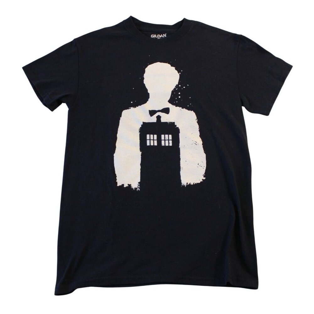 NWOT Dr Who Matt Smith 11th Dr and Tardis Graphic T- shirt Navy/White Small